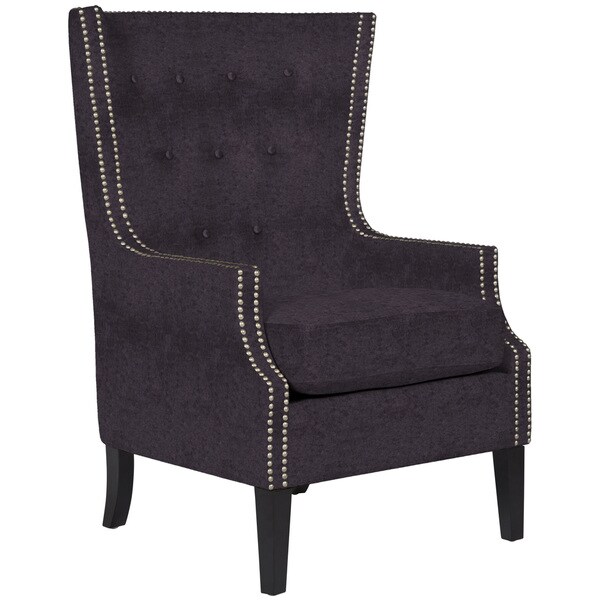 Shop Handy Living Melanie Parisian Aubergine Purple High Back Chair