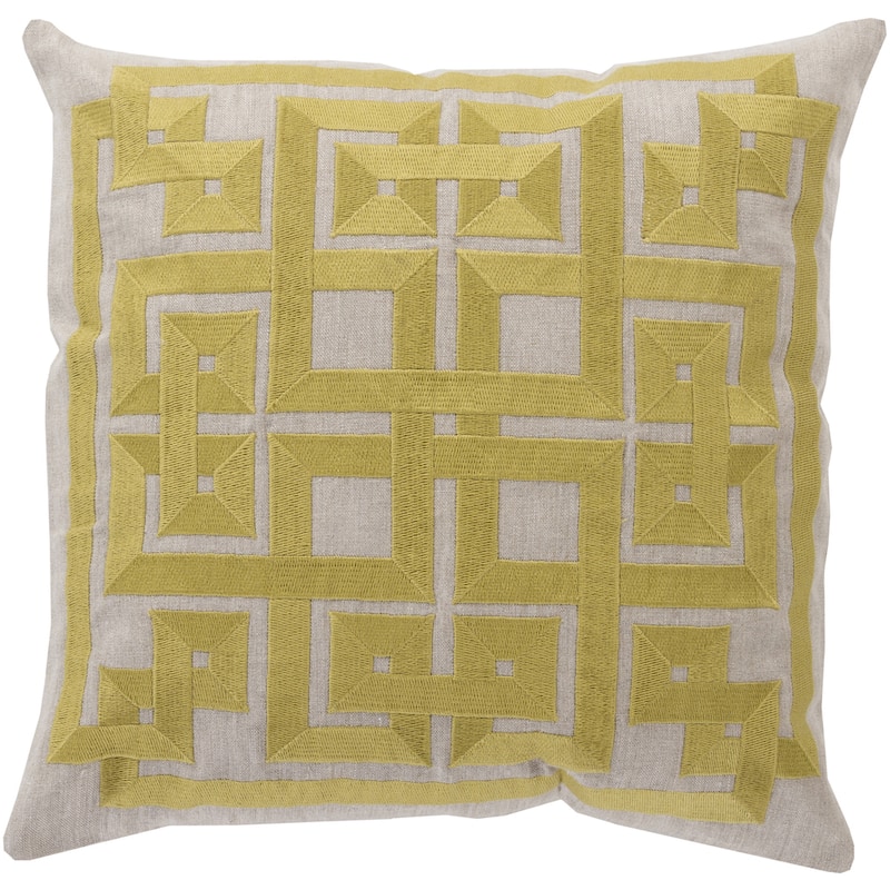 Decorative Felipe 22-inch Geometric Pillow - Polyester - Lime