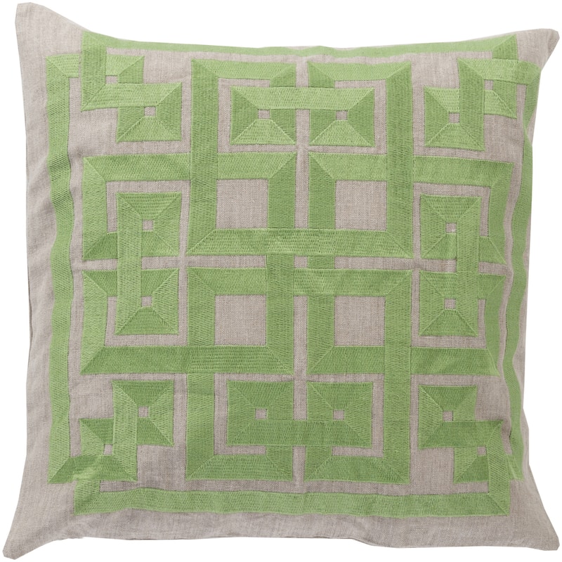 Decorative Felipe 22-inch Geometric Pillow - Polyester - Green