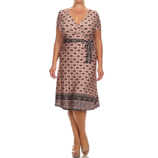 Shop MOA Collection Women's Plus Size Elephant Print Dress On Sale