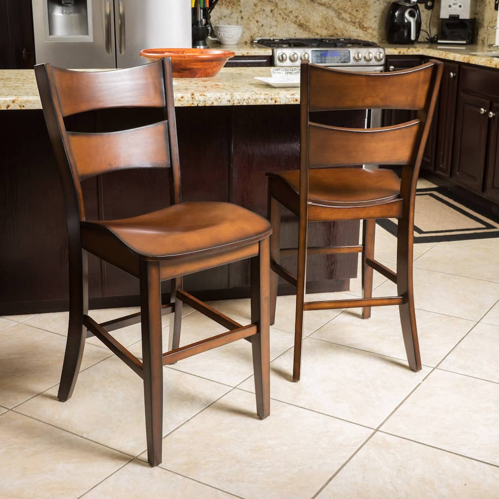 Tehama 25-inch Wood Counter Stools (Set of 2) by Christopher Knight Home