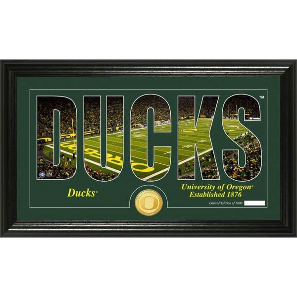 University of Oregon 'Silhouette' Bronze Coin Panoramic Photo Mint
