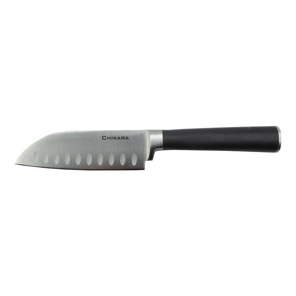 Ginsu Chikara Series Forged 420J Japanese Stainless Steel 5-Inch Santoku Knife - Black