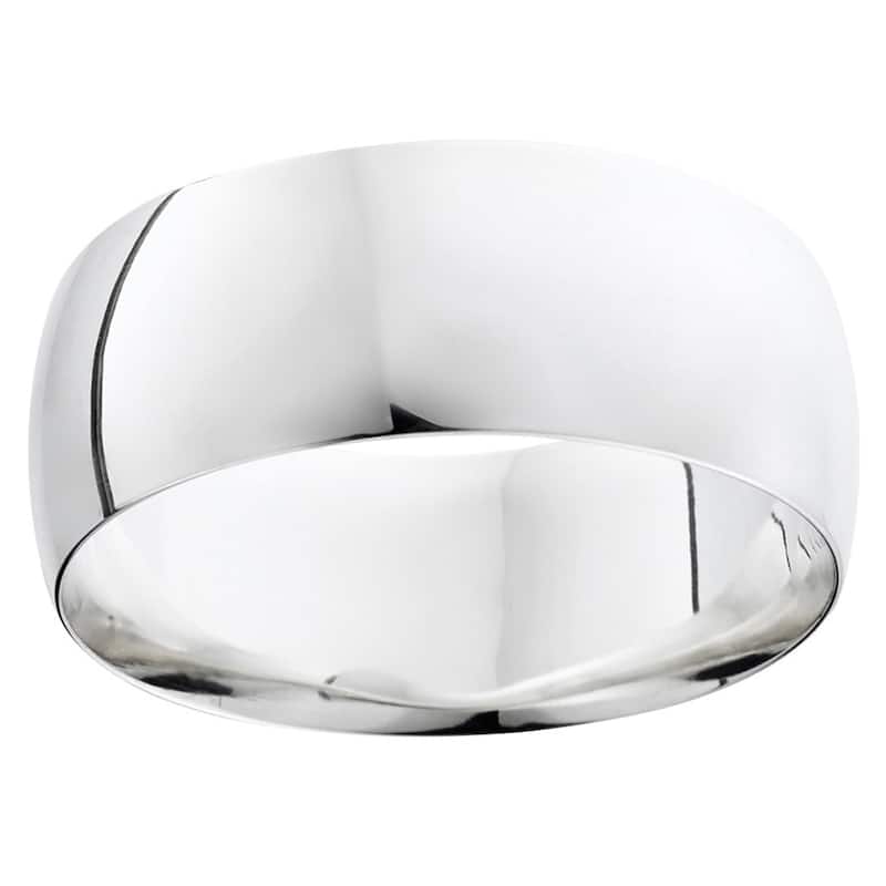 14k White Yellow and Rose Gold 9mm Plain Wedding Band - 4.5 - White