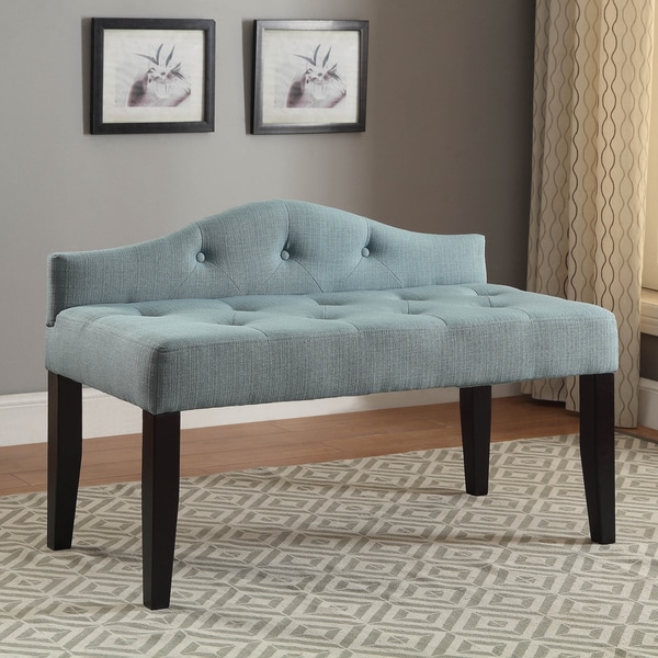 Shop Furniture of America Flax Fabric Upholstered Tufted 42inch Bench