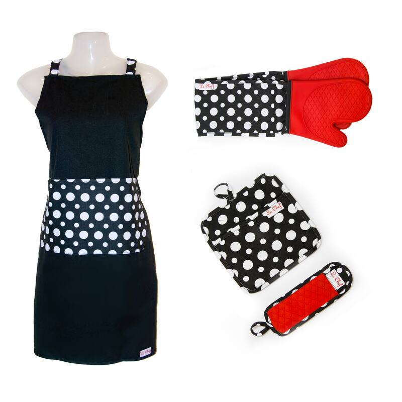 Le Chef 4-piece Dot Apron Set