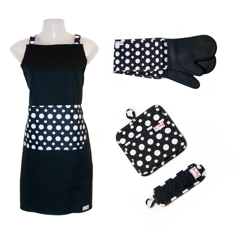 Le Chef 4-piece Dot Apron Set