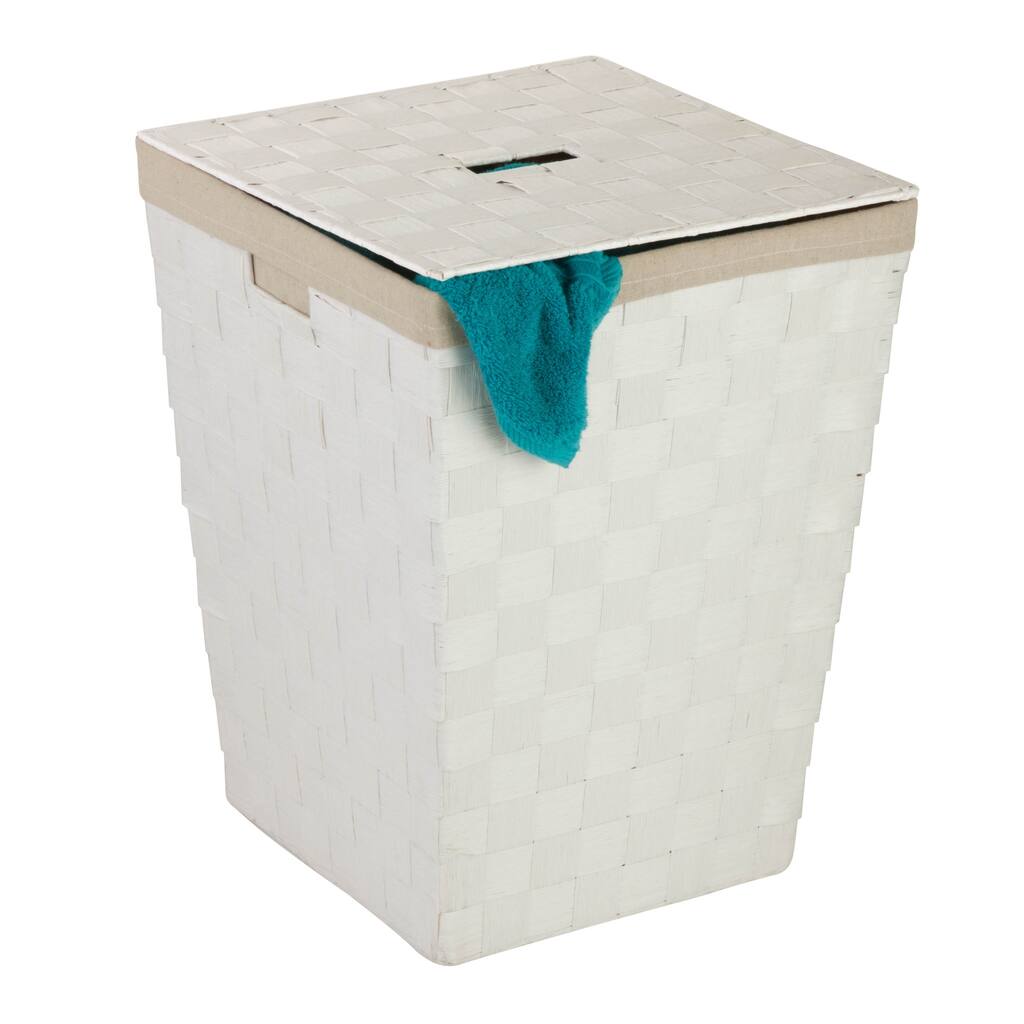 Honey Can Do White Woven Hamper with Liner
