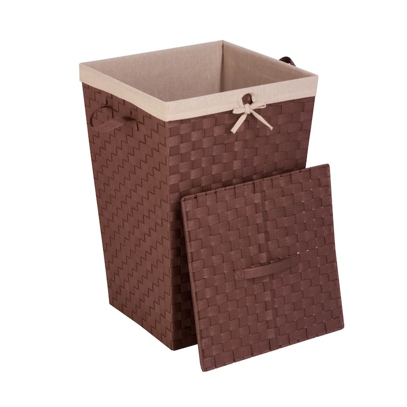 Honey-Can-Do Brown Woven Strap Clothes Hamper