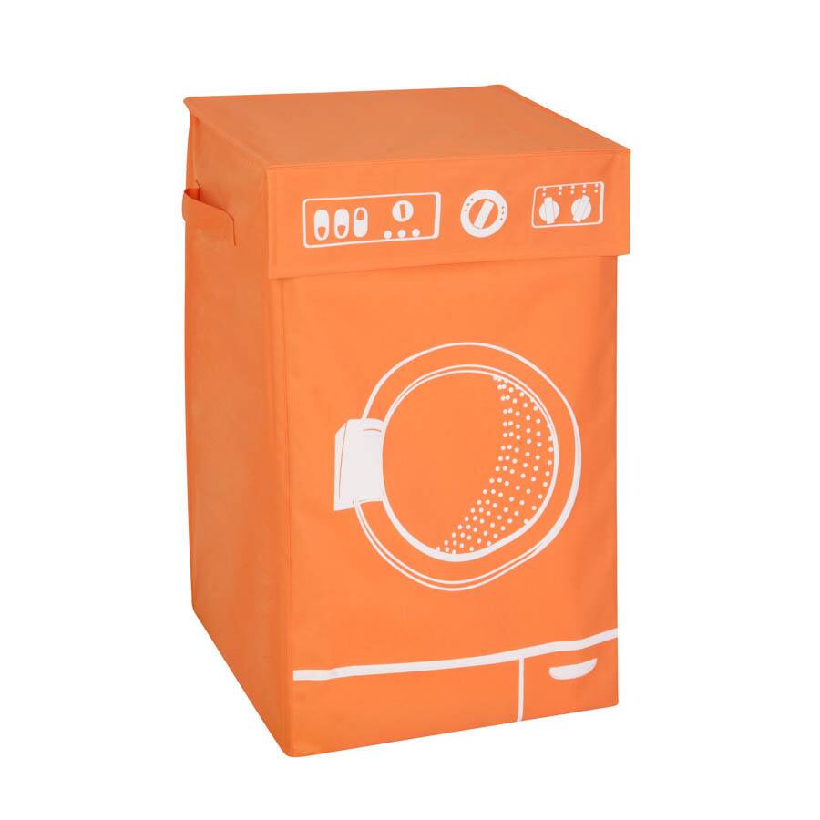 Honey Can Do Orange Graphic Washing Hamper