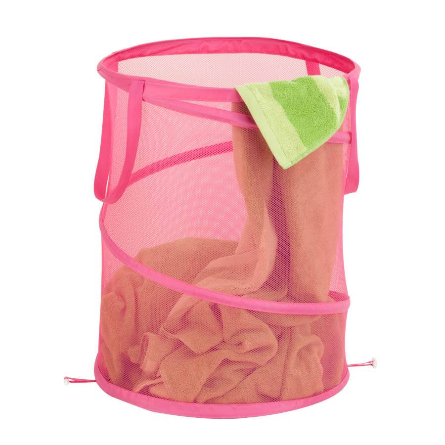 Honey Can Do Large Pink Mesh Pop Open Hamper