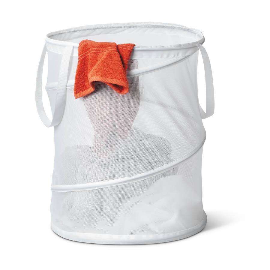 Honey Can Do White Large White Mesh Pop Open Hamper