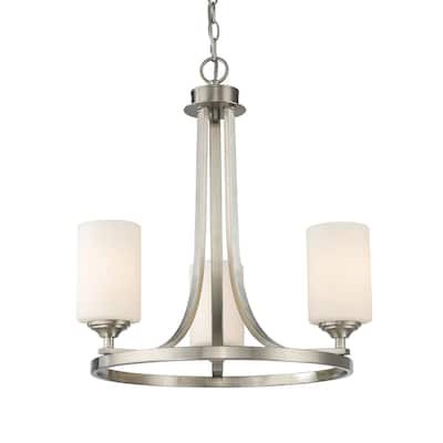 Avery Home Lighting Bordeaux 3-lights Brushed Nickel Chandelier