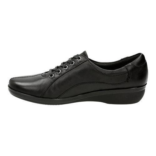 Women's Clarks Everlay Elma Lace Up Shoe Black Leather - Free Shipping ...