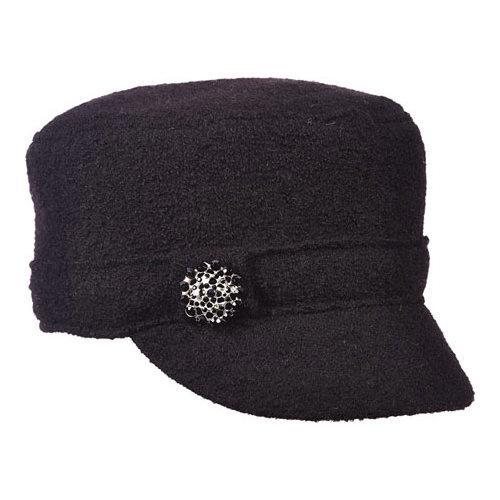 Women's Scala LW612 Boiled Wool Cadet Hat Black Free Shipping On