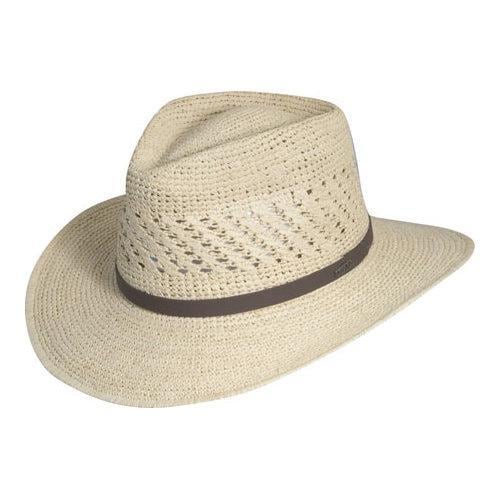 Men's Scala Mr112os Crocheted Outback Straw Hat Natural - Free Shipping 