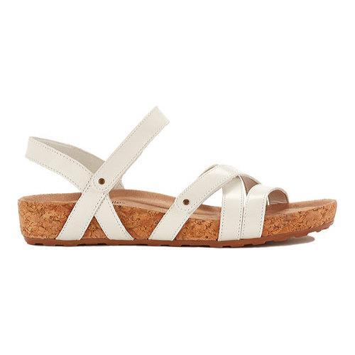 Women's Walking Cradles Pool Strappy Sandal White Cashmere Leather/Cork ...