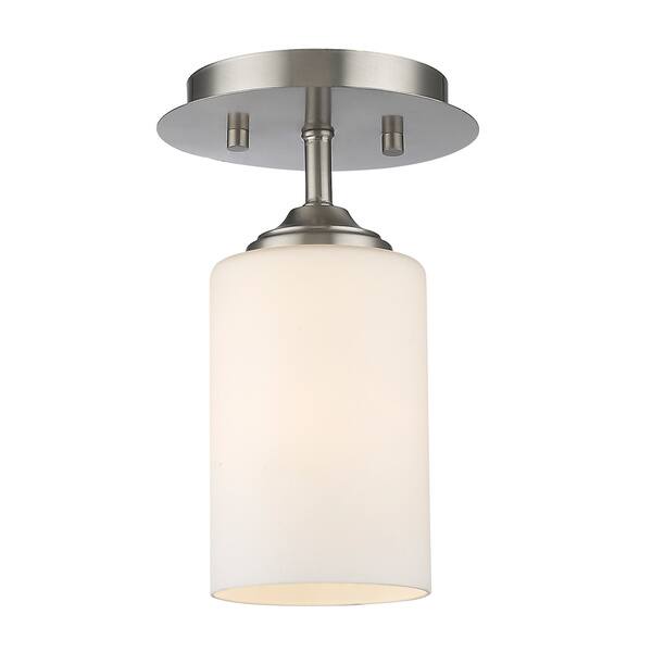 slide 1 of 1, Avery Home Lighting Bordeaux 1-light Brushed Nickel Flush Mount - Brushed Nickel
