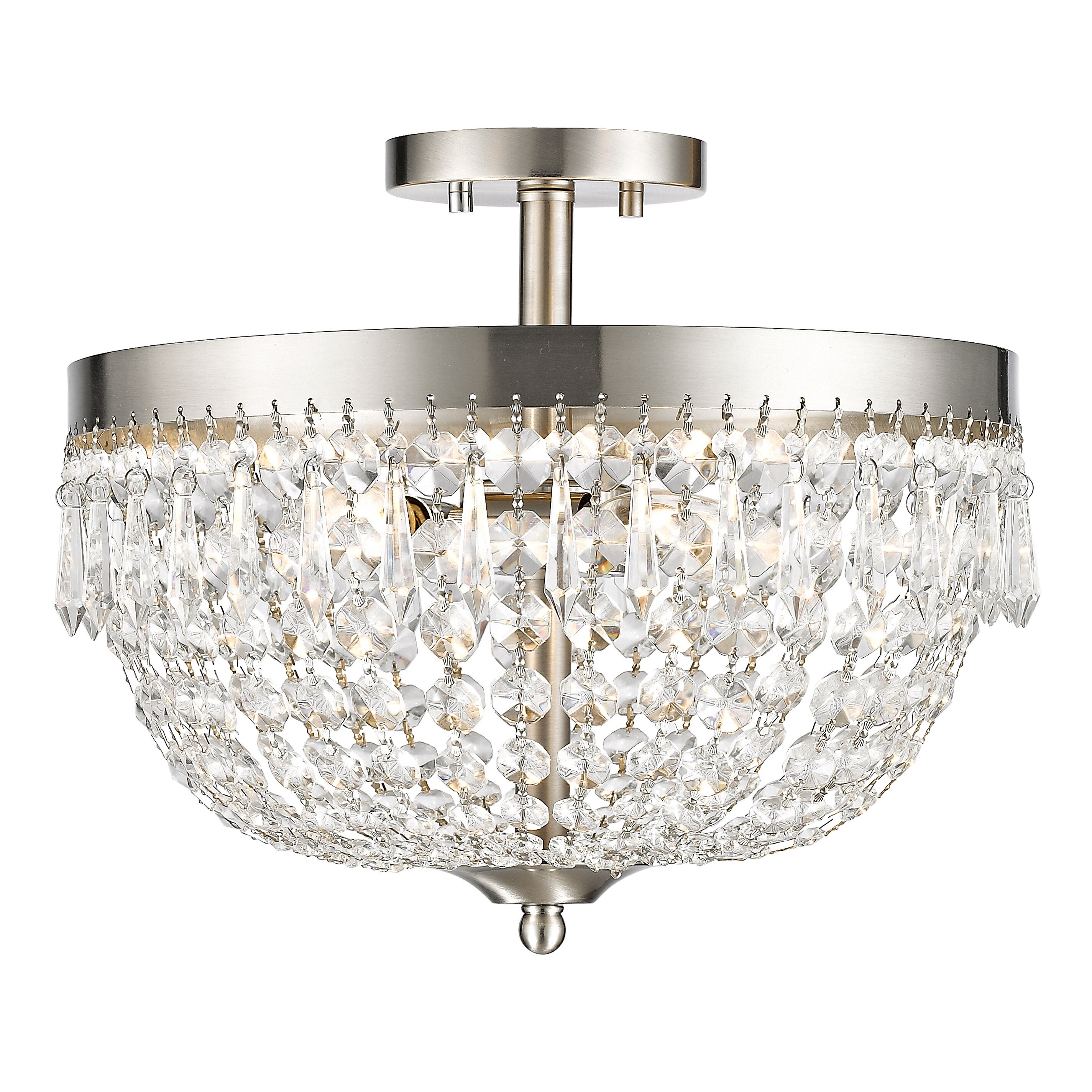 Avery Home Lighting Danza 4 Lights Brushed Nickel Semi Flush Lights Brushed Nickel Semi Flush