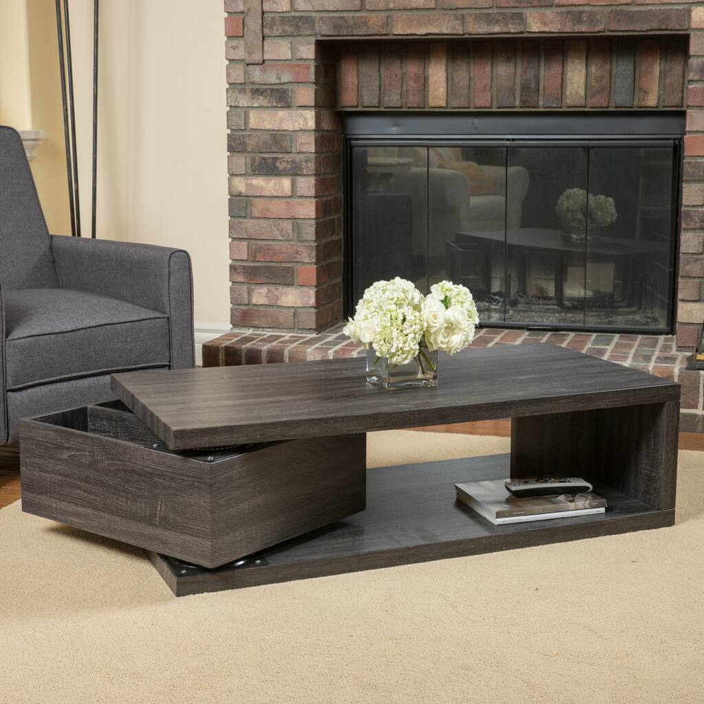 Jack Rectangular Rotating Wood Coffee Table by Christopher Knight Home