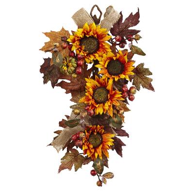 24-inch Sunflower & Berry Teardrop