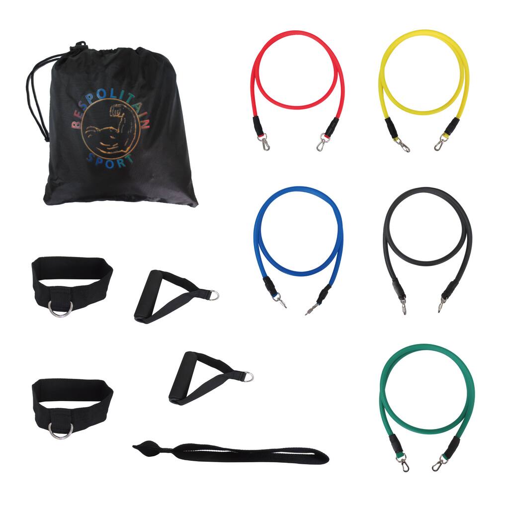 Bespolitan 12-piece Fitness Exercise Resistance Bands Workout Set