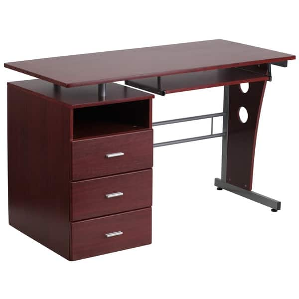 Shop Porch Den Buchanan Mahogany Finish 3 Drawer Desk With