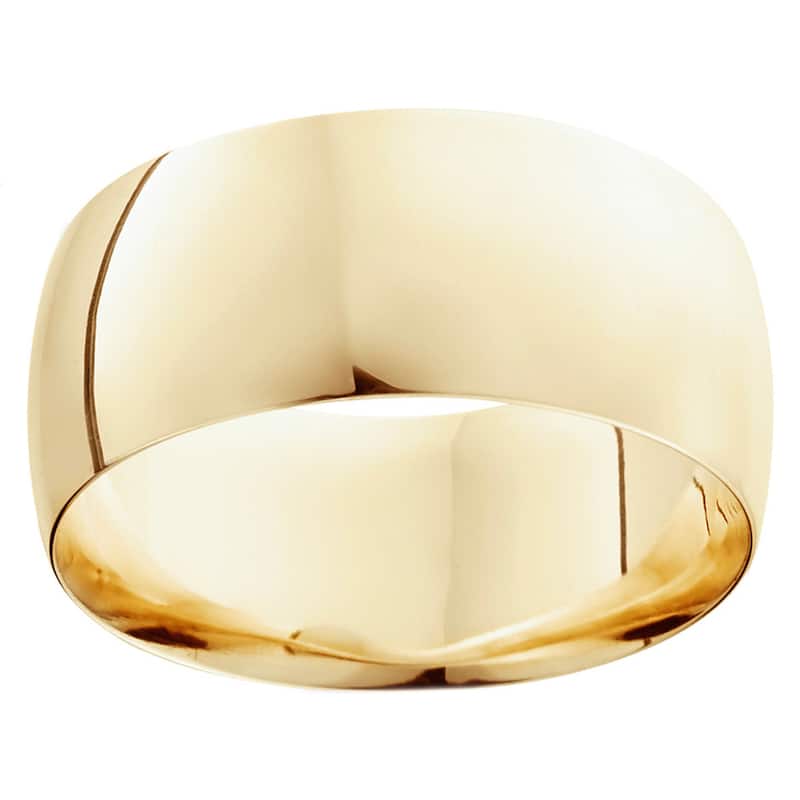 14k Gold 10mm Plain Wedding Band - 6 - Yellow
