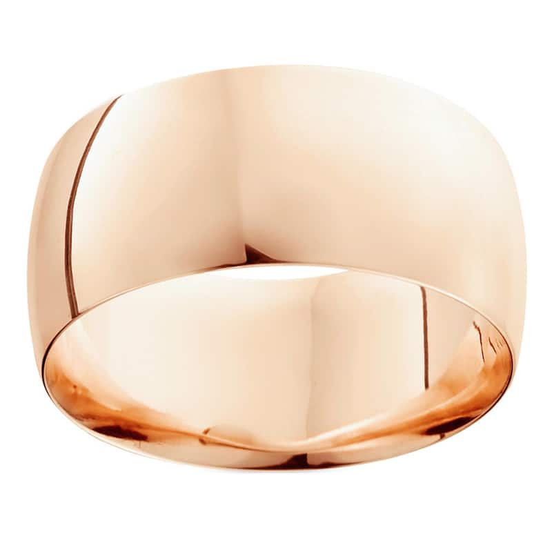 14k Gold 10mm Plain Wedding Band - 6 - Rose