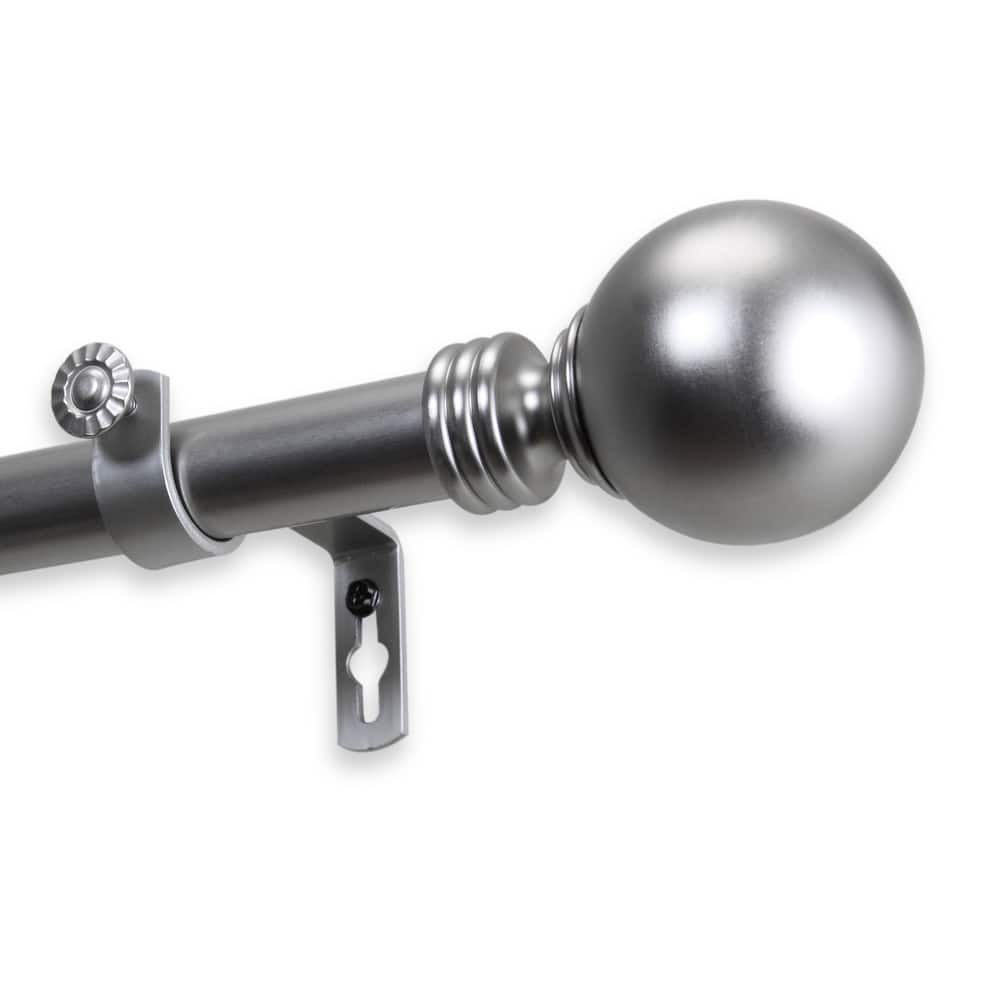 InStyleDesign Sphere 1 Inch Diameter Adjustable Curtain Rod - Satin Nickel