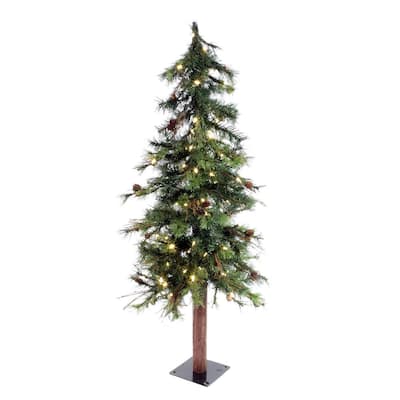 4' x 26" Mix Country Pine tree Tree with 100 Warm White Italian LED Lights