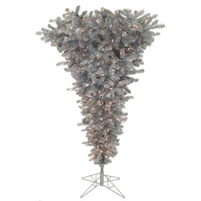 5.5' x 38" Silver Upside Down Tree with 250 Clear Dura-Lit Lights