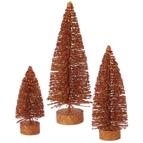 Copper Glitter Oval Tree Set   17675482  