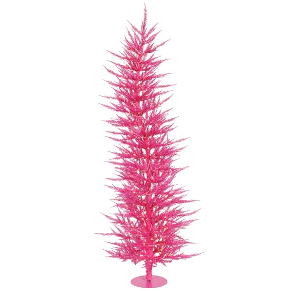 5 Pre Lit Sparkling Whimsical Pink Artificial Christmas Tree 5 X27 Pre Lit Sparkling Whimsical Pink Artificial Christmas Tree Clear Lights