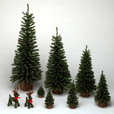 6" Mini Pine Tree with Wood Base