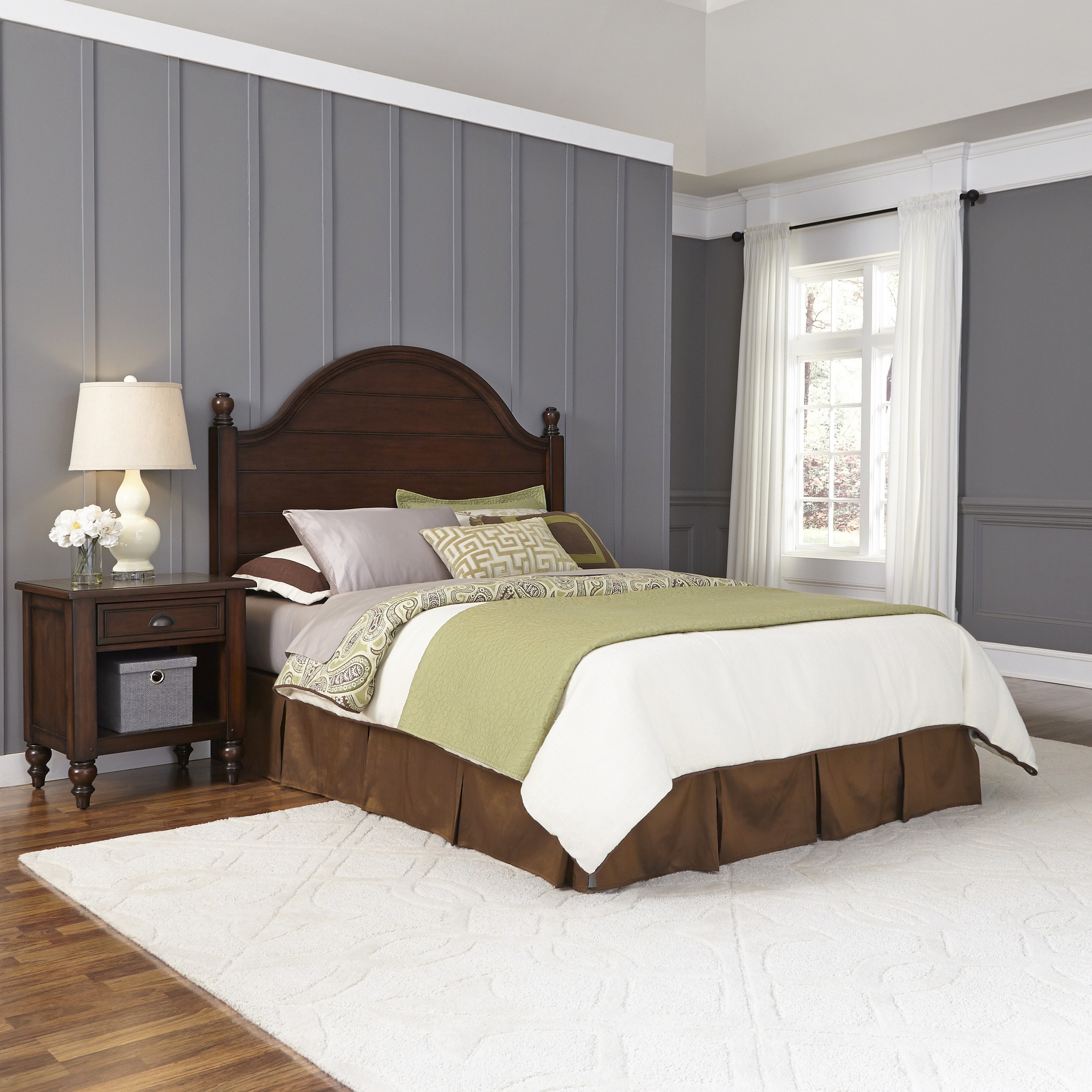 Country Comfort Headboard and Night Stand by Home Styles Brown Twin eBay