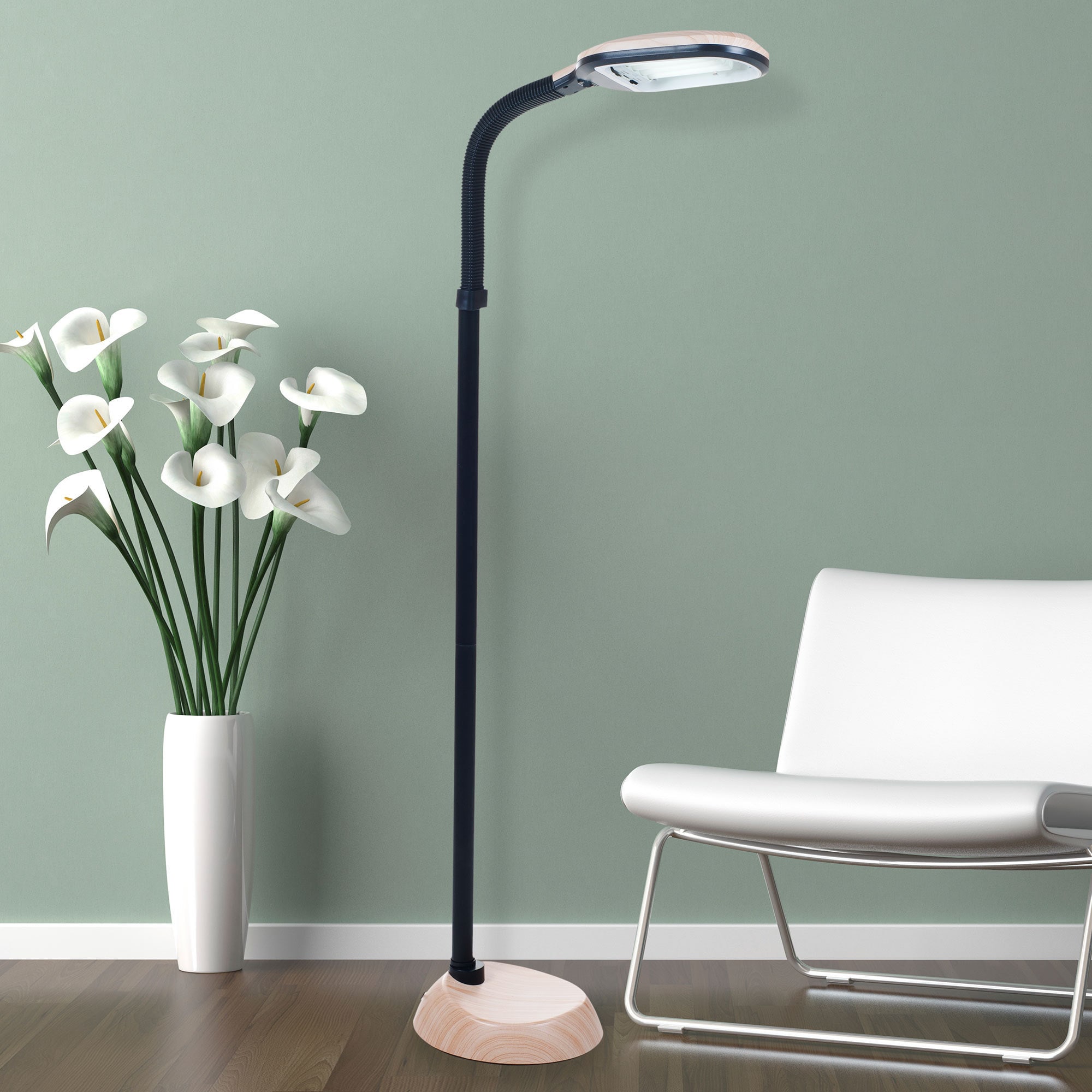 Shop Natural Full Spectrum Sunlight Therapy Reading Floor Lamp By