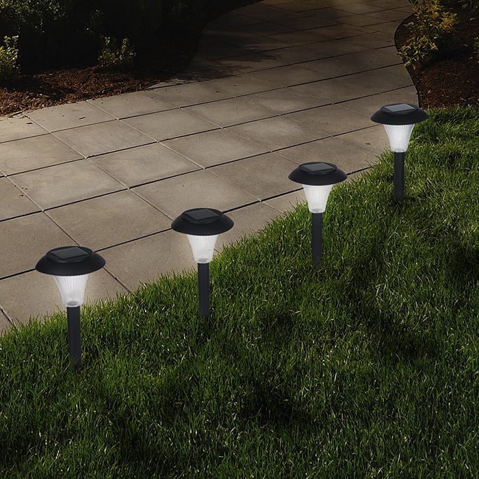 Pure Garden Solar Powered Black Accent Lights - Set of 8