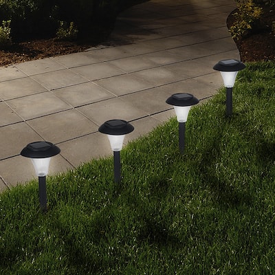 Pure Garden Solar Powered Black Accent Lights - Set of 8