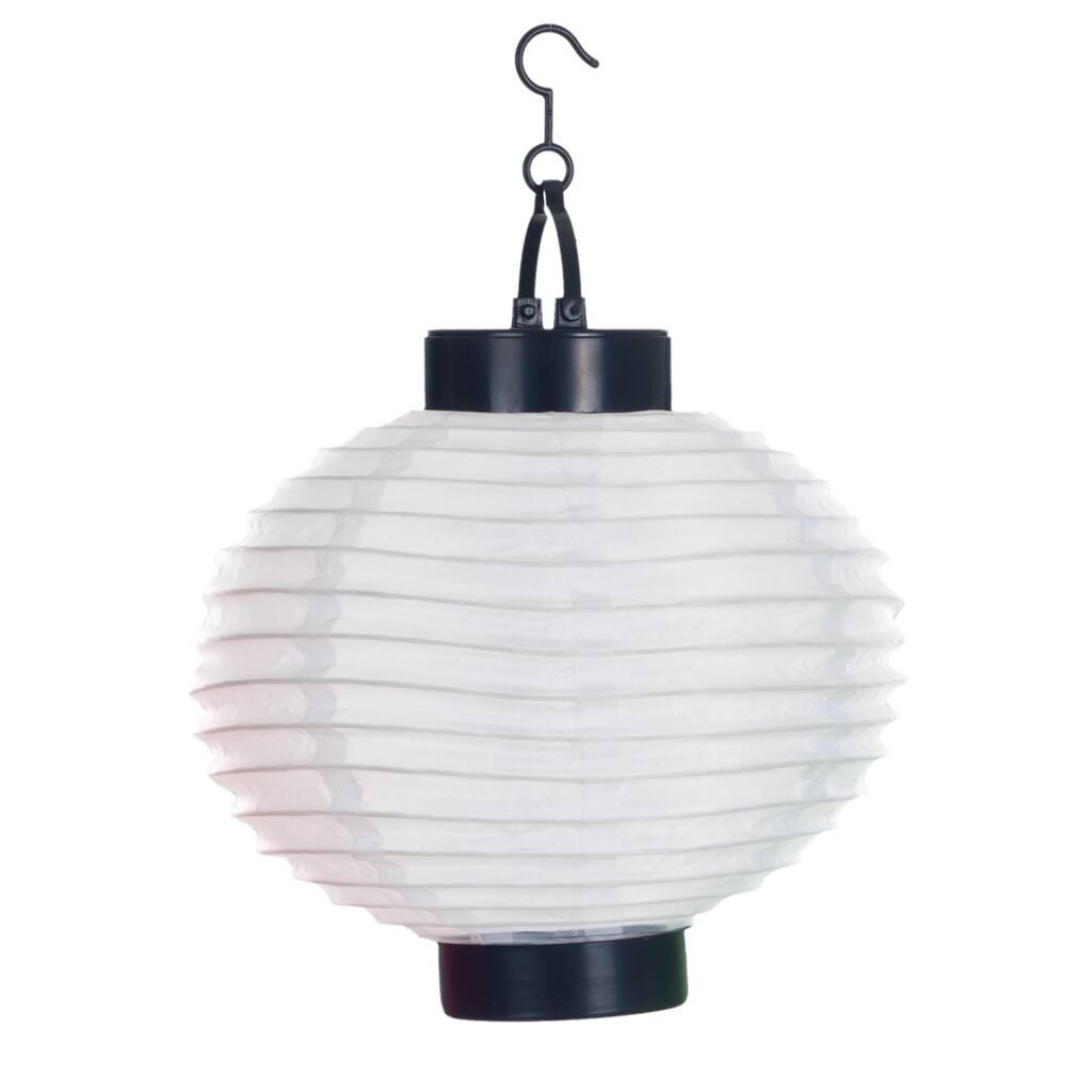 Pure Garden Outdoor Solar LED White Chinese Lanterns (Set of 4)