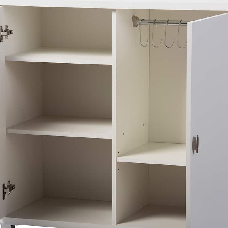 Baxton Studio Marcy Contemporary White Wood Storage Sideboard Cabinet