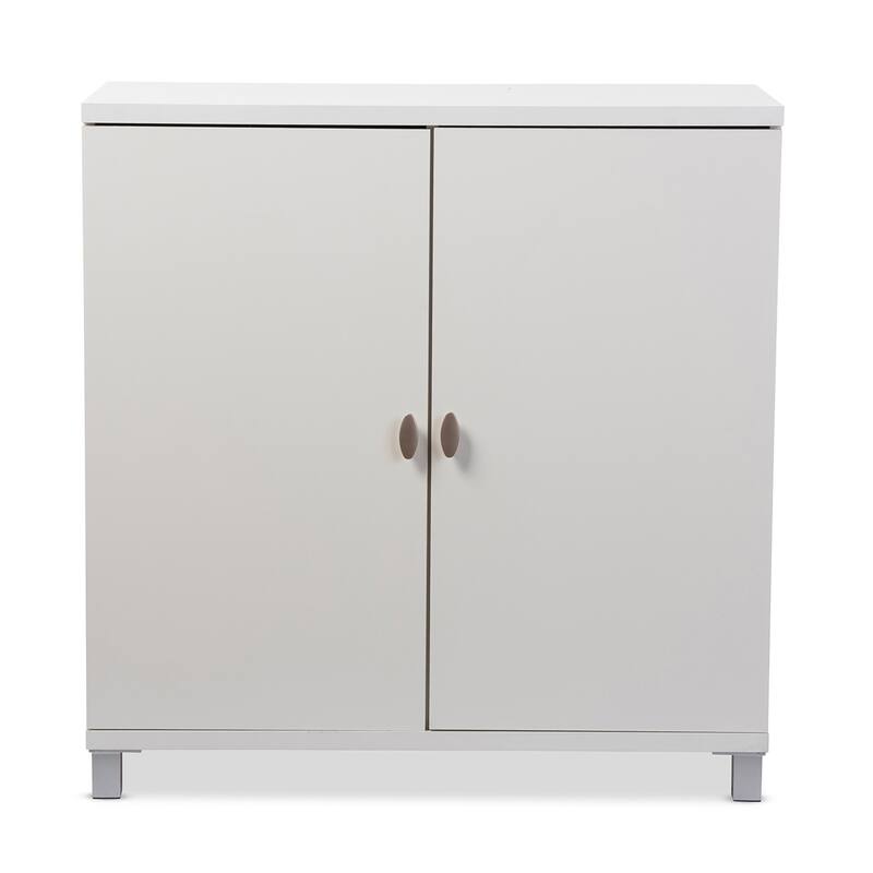 Baxton Studio Marcy Contemporary White Wood Storage Sideboard Cabinet