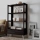Baxton Studio Kalien Contemporary Dark Brown Wood Leaning Bookcase with ...