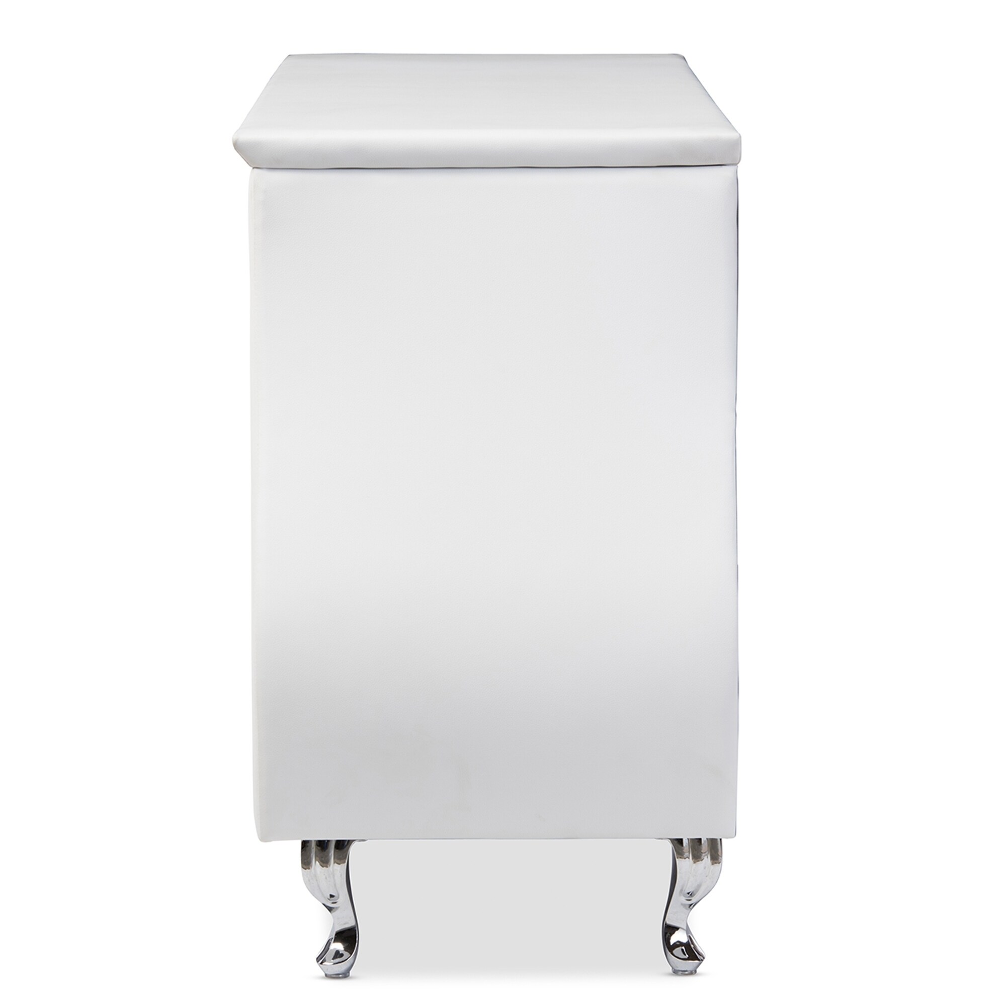 white faux leather dresser Baxton Studio White Faux Leather 6-Drawer Enzo Dresser