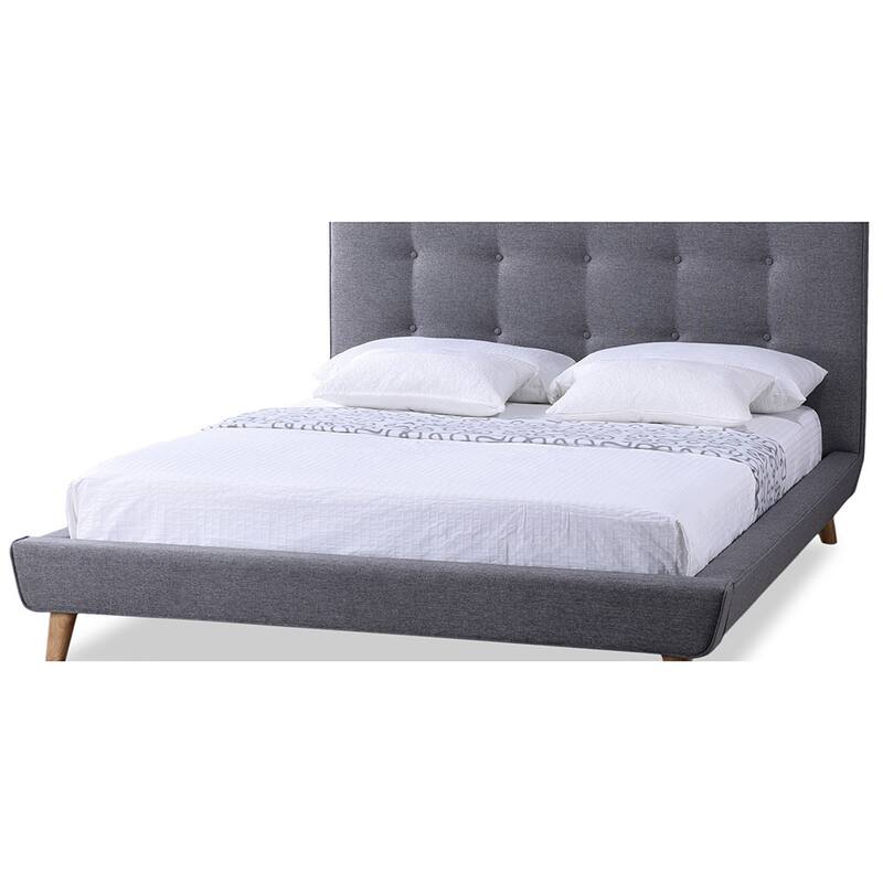 Carson Carrington Svinninge Mid-century Grey Upholstered Platform Bed - Queen
