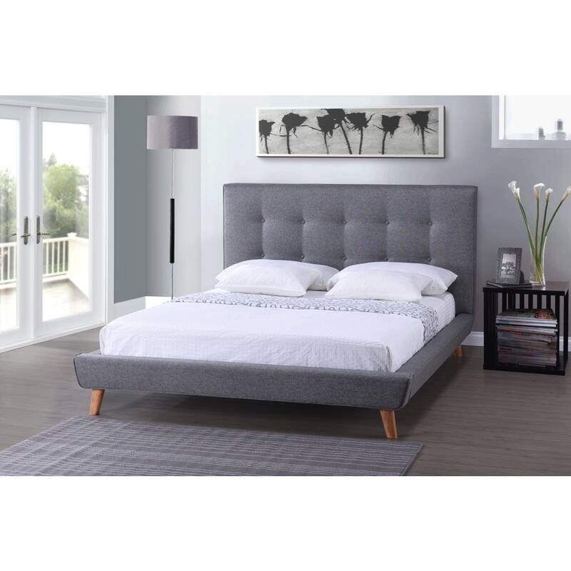 Carson Carrington Svinninge Mid-century Grey Upholstered Platform Bed
