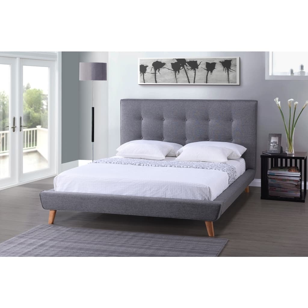 Carson Carrington Svinninge Mid-century Grey Upholstered Platform Bed