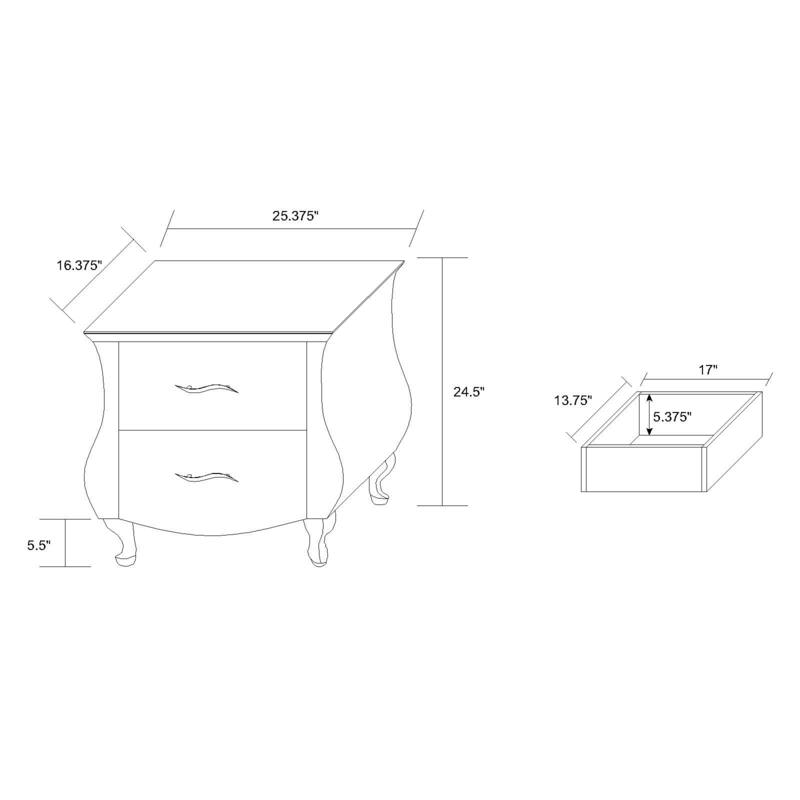 Baxton Studio Erin Contemporary Black Faux Leather Upholstered Nightstand
