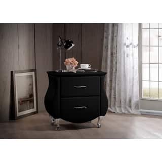 Black Faux Leather Nightstands Bedside Tables For Less Baxton Studio Erin Contemporary Black Faux Leather Upholstered Nightstand Option
