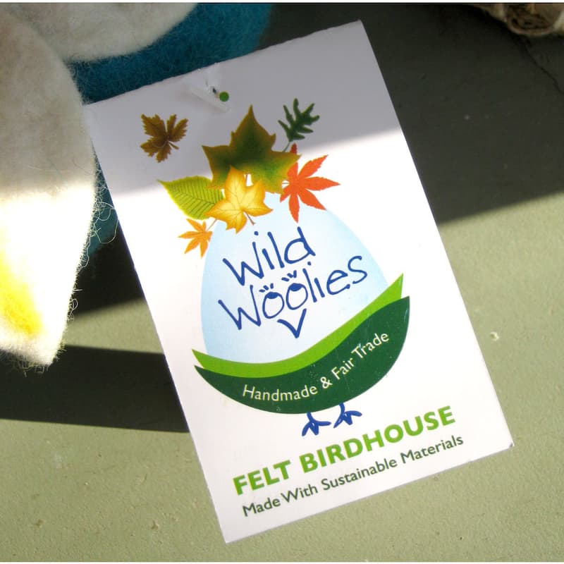 Handmade Wild Woolies Felt Birdhouse - Sunflower (Nepal)